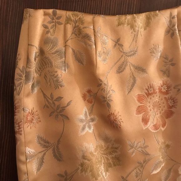 Steven Stolman Gold Silky Floral Skirt - Picture 5 of 6